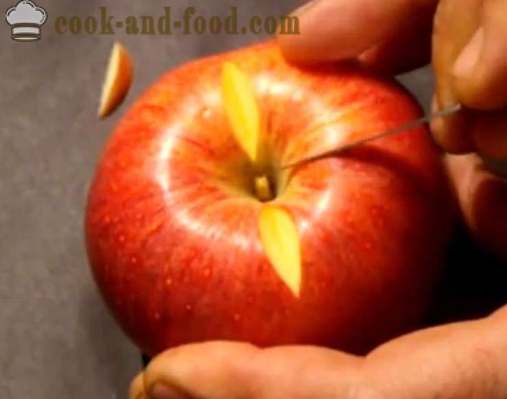 Hiasan buah-buahan untuk hidangan, kek, jadual atau mengukir epal dengan gambar, video