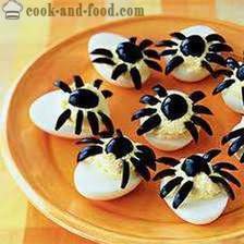 Disumbat telur atau makanan ringan resipi Halloween: 