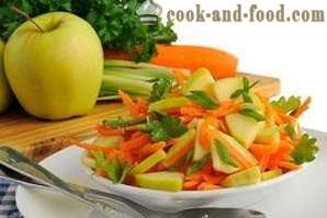 Salad dengan epal, saderi dan lobak merah, 