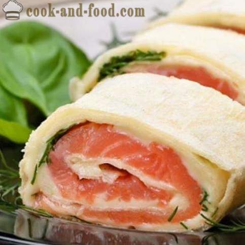 Hidangan gourmet: salmon dalam roti pita - resipi video di rumah