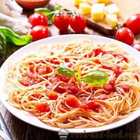 Resipi untuk spageti dengan tomato dan keju