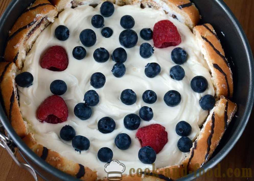 Berry kek keju selama 20 minit - resipi video di rumah
